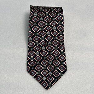 Claybrooke 100% Silk Handmade Black Red‎ Graphics Tie 57" X 4"